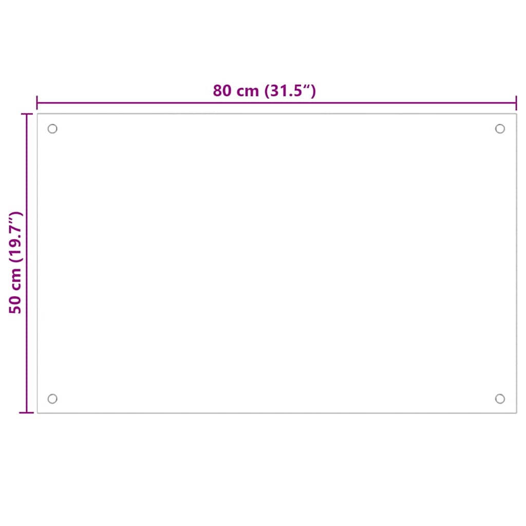 Spatscherm keuken 80x50 cm gehard glas zwart