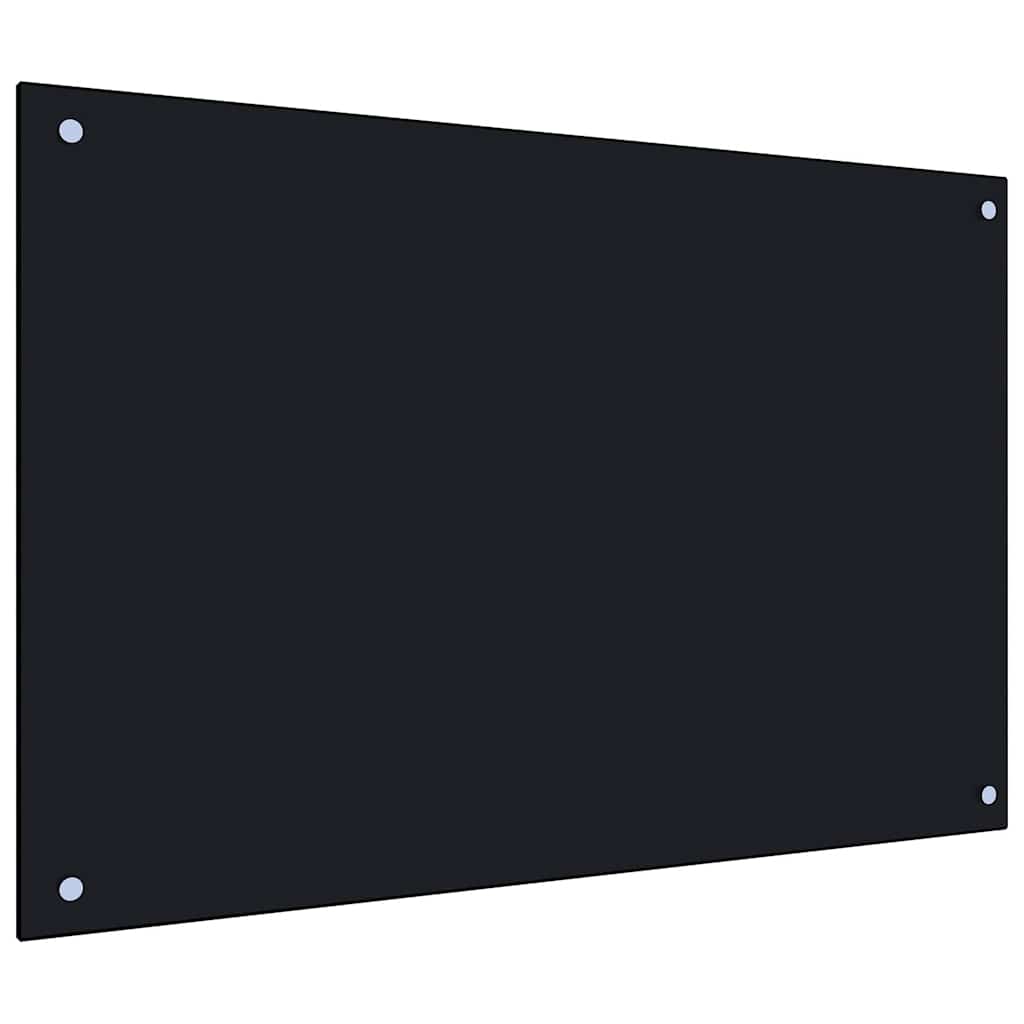 Spatscherm keuken 90x50 cm gehard glas zwart