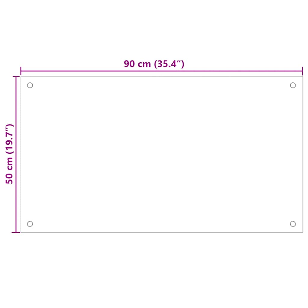 Spatscherm keuken 90x50 cm gehard glas zwart