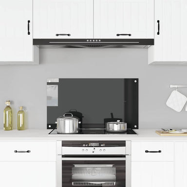 Spatscherm keuken 90x50 cm gehard glas zwart