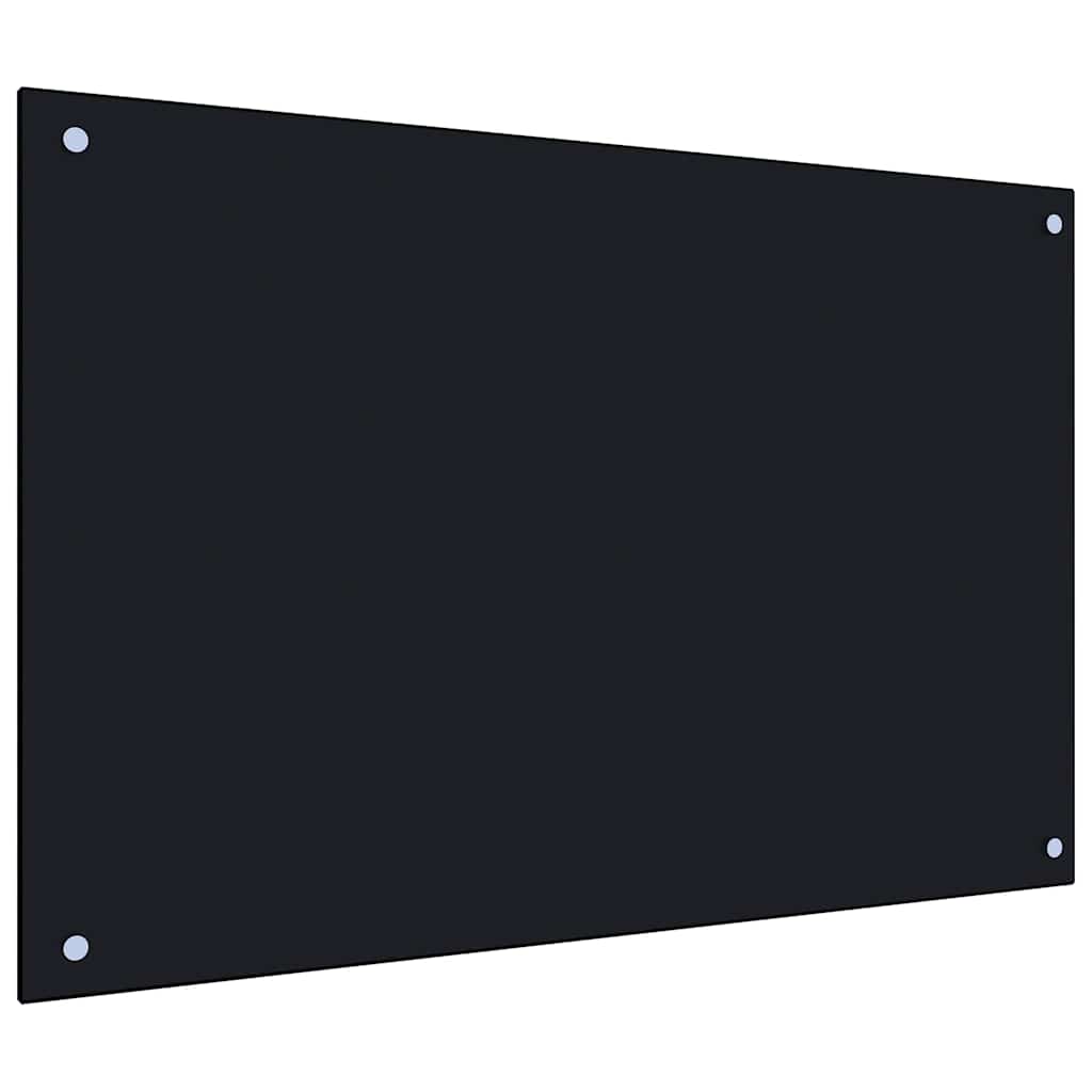 Spatscherm keuken 90x60 cm gehard glas zwart