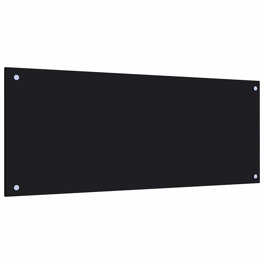 Spatscherm keuken 100x40 cm gehard glas zwart