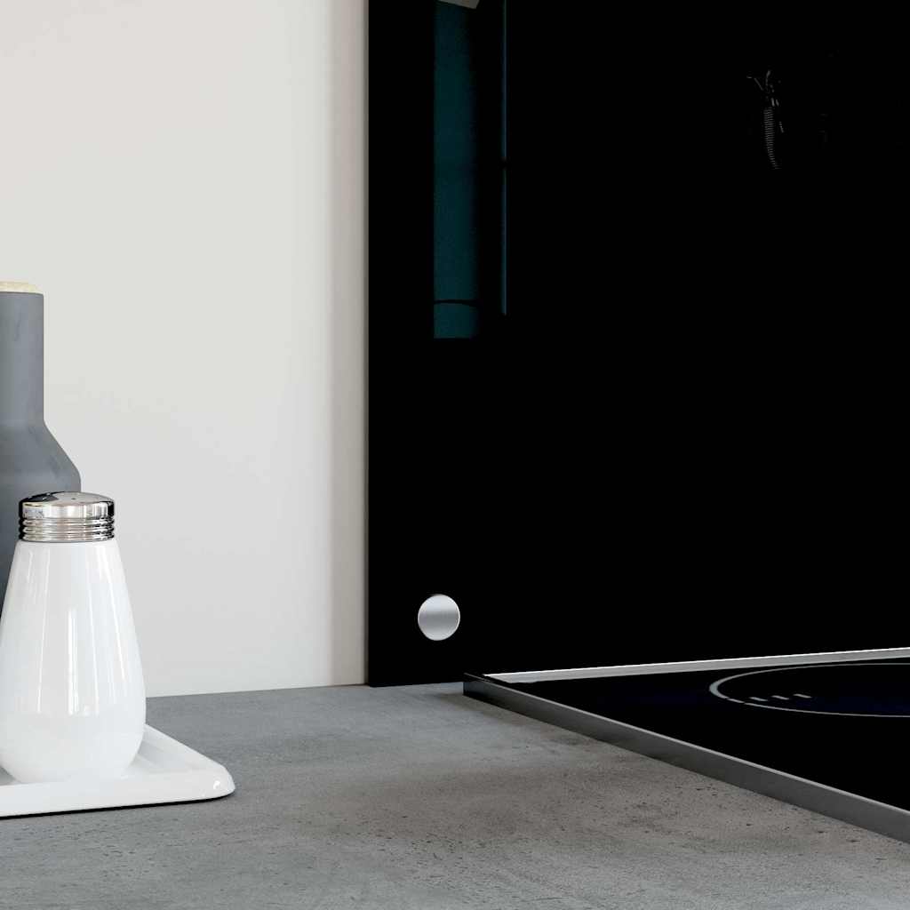 Spatscherm keuken 100x50 cm gehard glas zwart