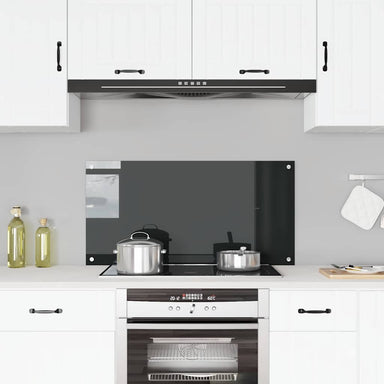 Spatscherm keuken 100x50 cm gehard glas zwart