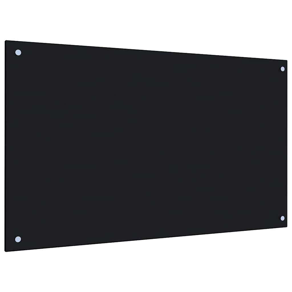 Spatscherm keuken 100x60 cm gehard glas zwart