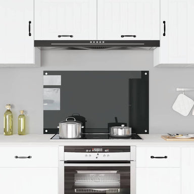 Spatscherm keuken 100x60 cm gehard glas zwart