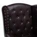 Fauteuil met voetenbankje kunstleer donkerbruin