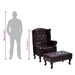 Fauteuil met voetenbankje kunstleer donkerbruin