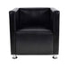 Fauteuil kubus kunstleer zwart