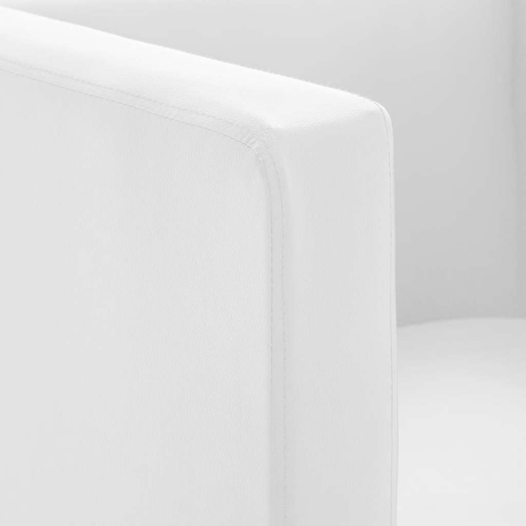 Fauteuil kubus kunstleer wit