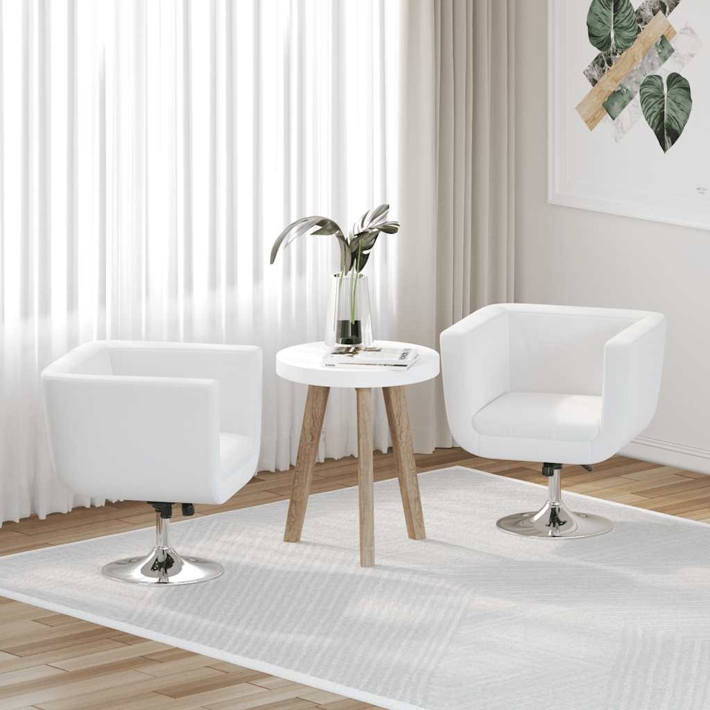Barstoelen 2 st kunstleer wit