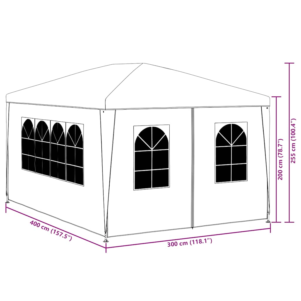 Partytent 3x4 m wit