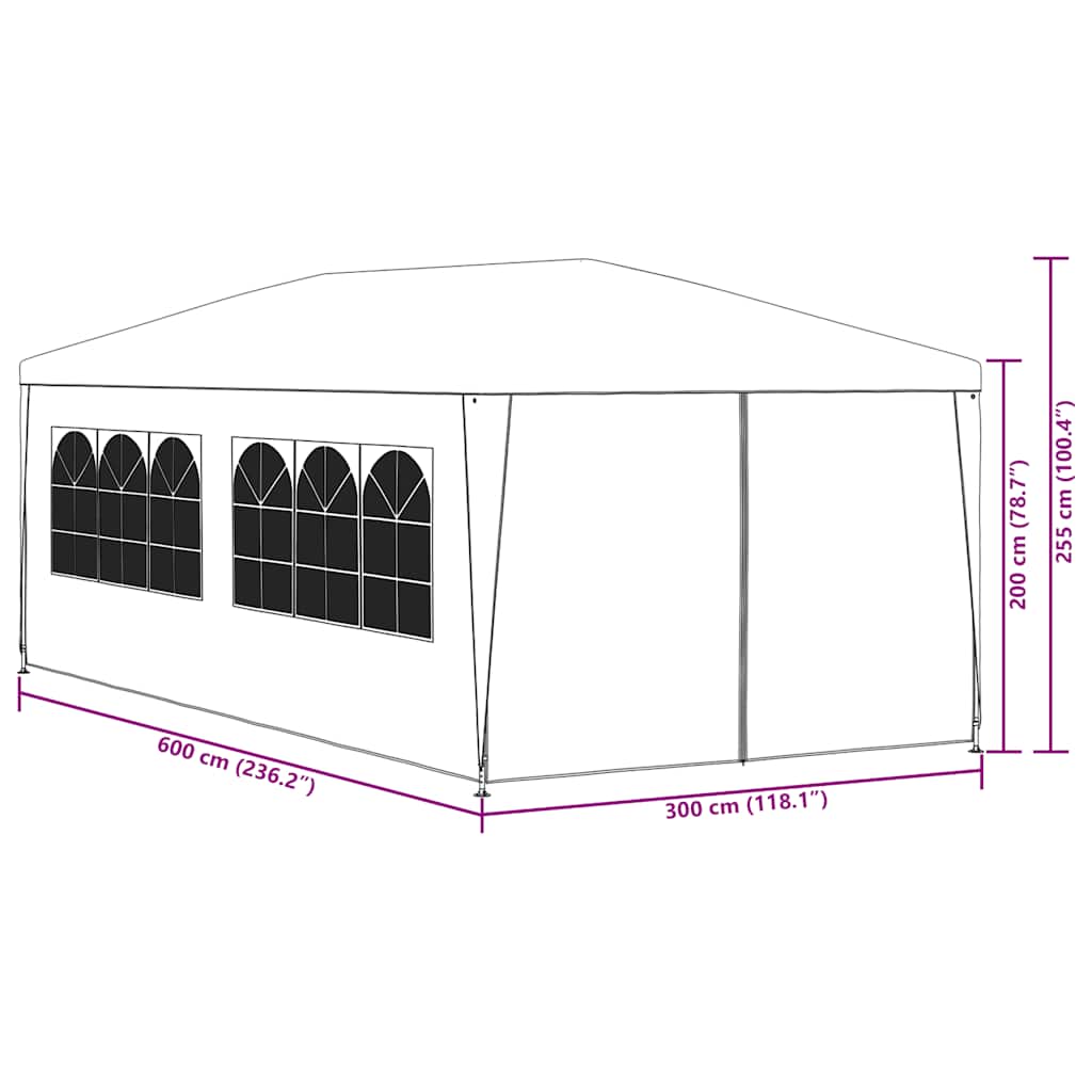 Partytent 3x6 m blauw