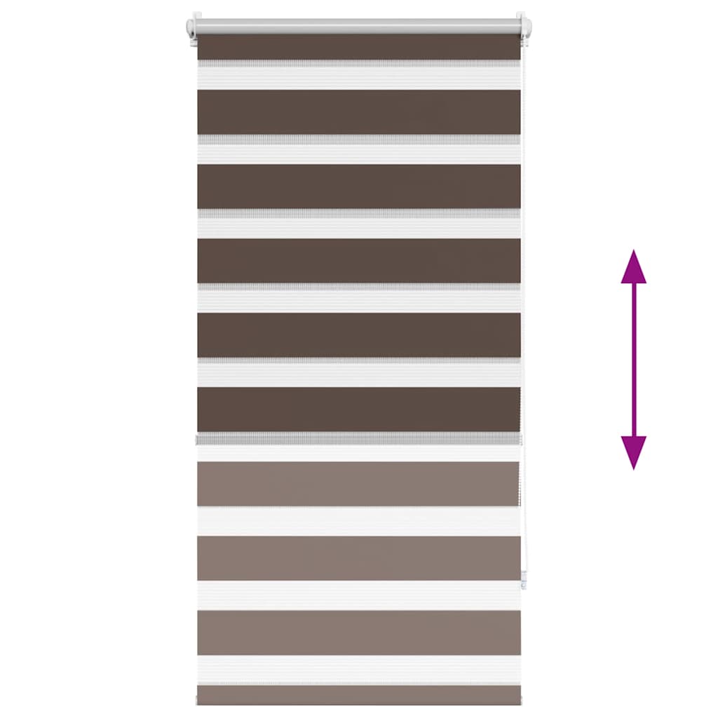 Zebra rolgordijn 60,9 x 120 cm stofbreedte 56,7 cm koffiebruin