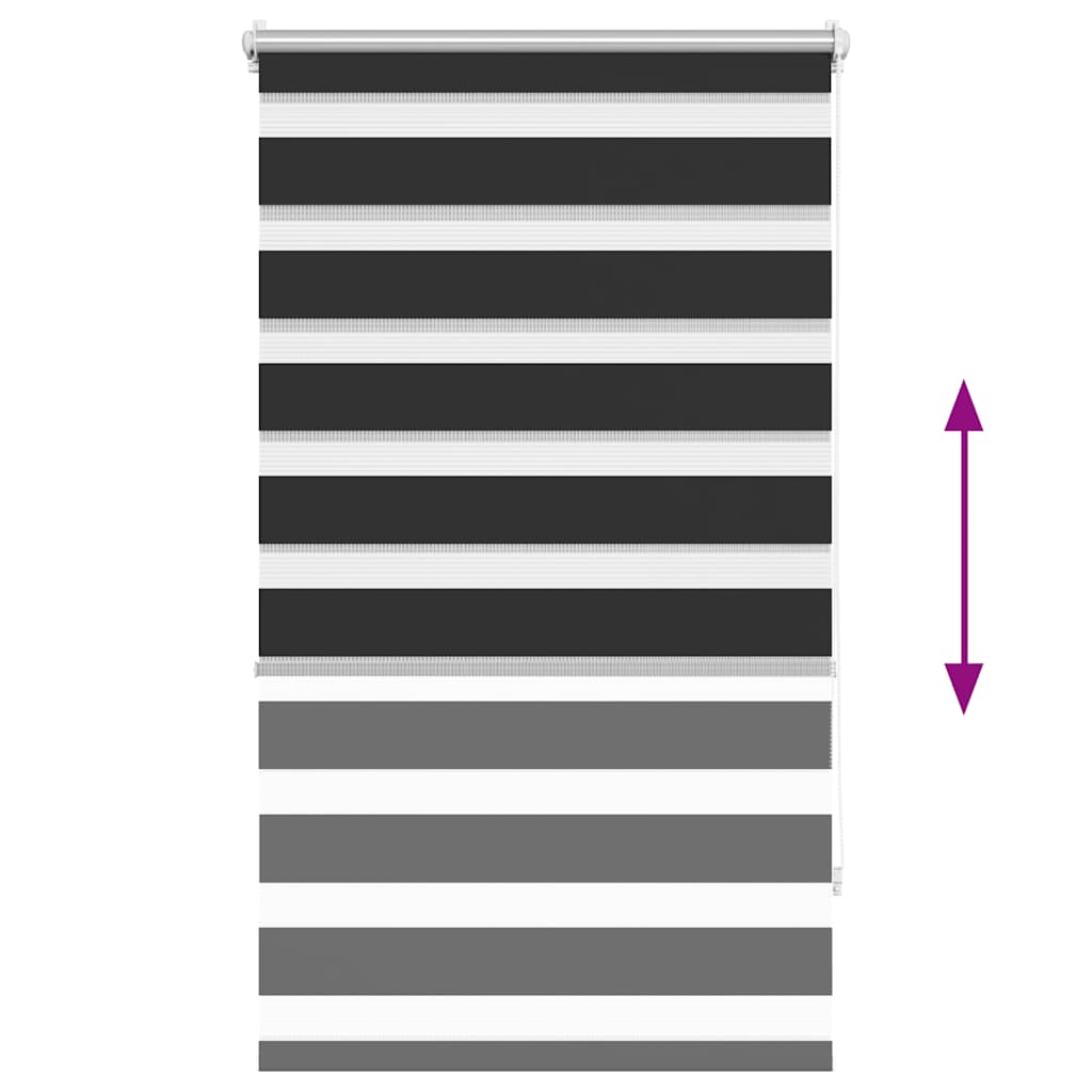 Zebra rolgordijn 70,9 x 120 cm stofbreedte 66,7 cm zwart