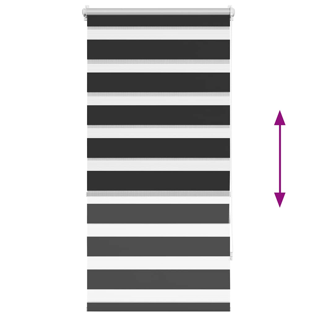 Zebra rolgordijn 80,9 x 150 cm stofbreedte 76,7 cm zwart