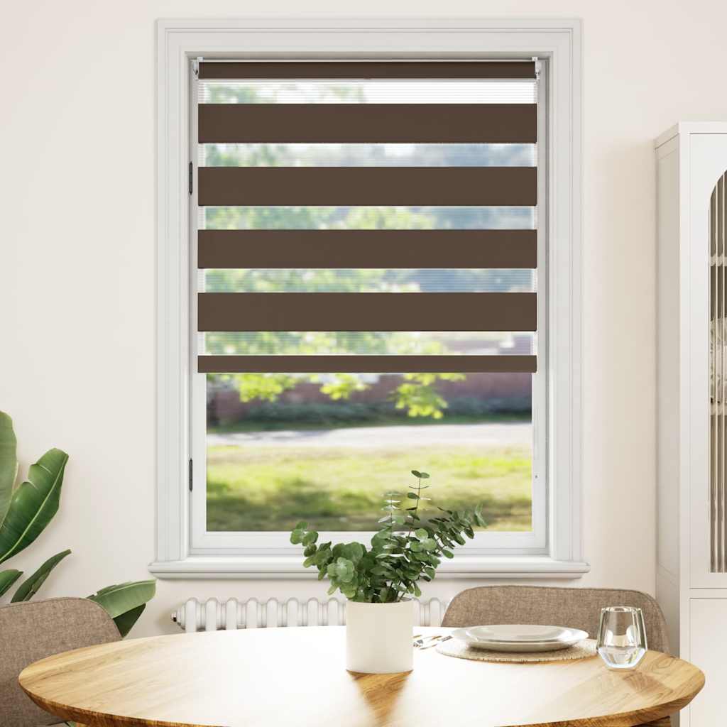 Zebra rolgordijn 80,9 x 175 cm stofbreedte 76,7 cm koffiebruin