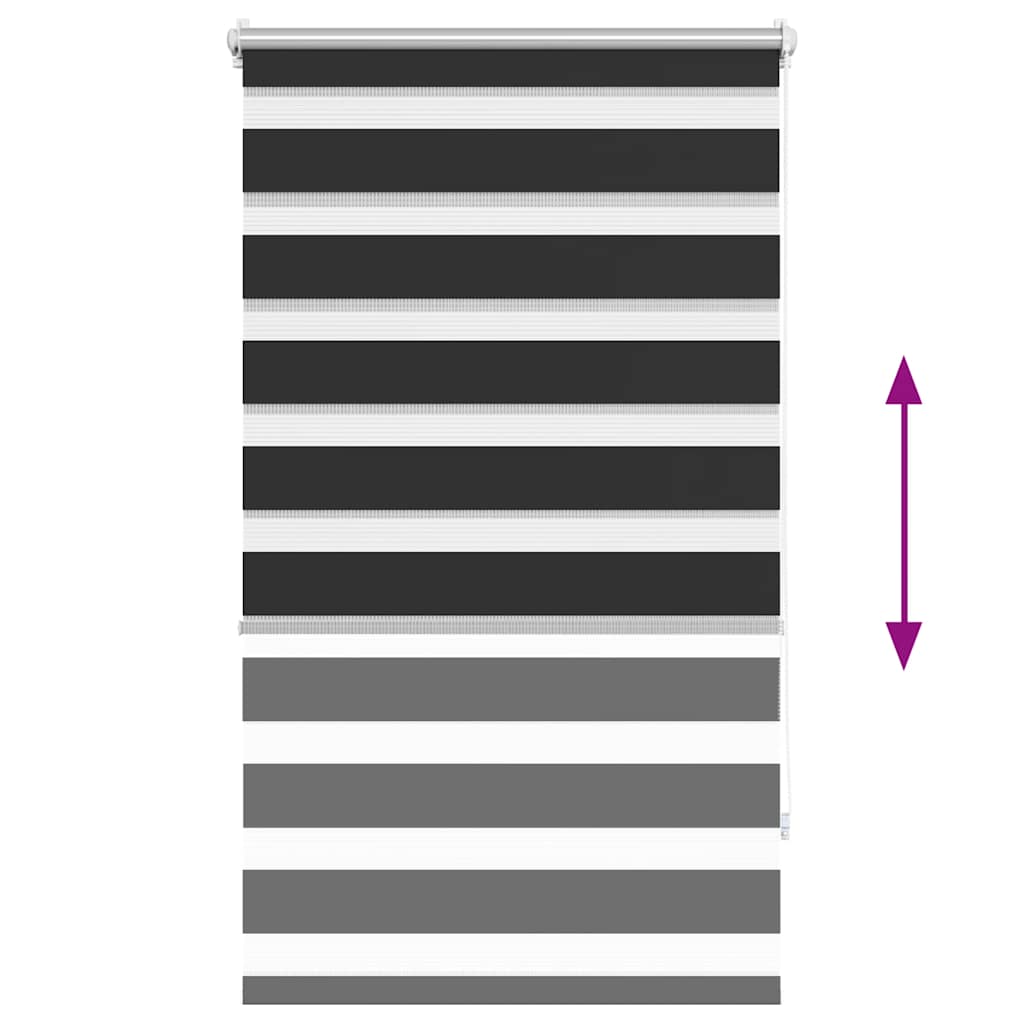 Zebra rolgordijn 90,9 x 150 cm stofbreedte 86,7 cm zwart