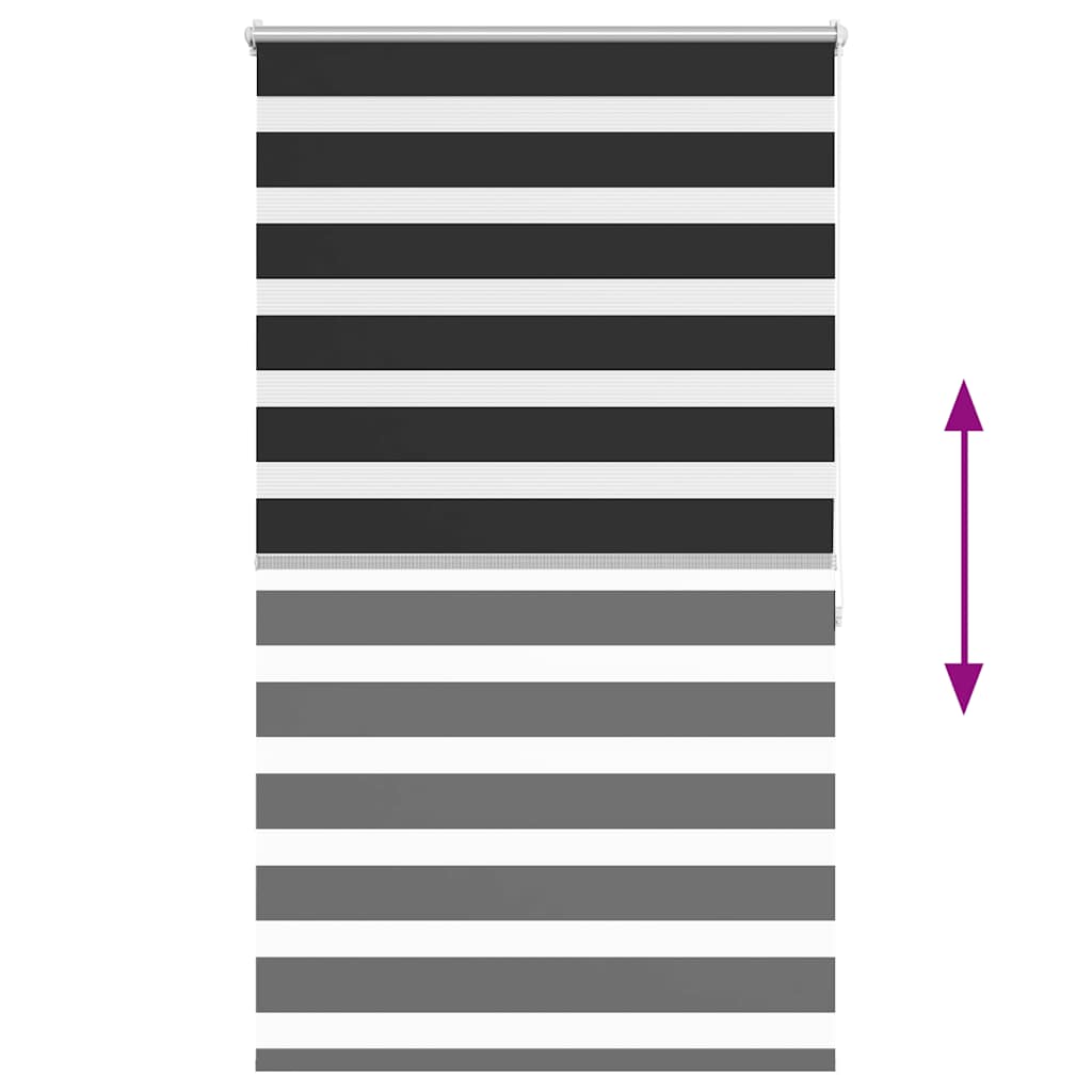 Zebra rolgordijn 100,9 x 175 cm stofbreedte 96,7 cm zwart