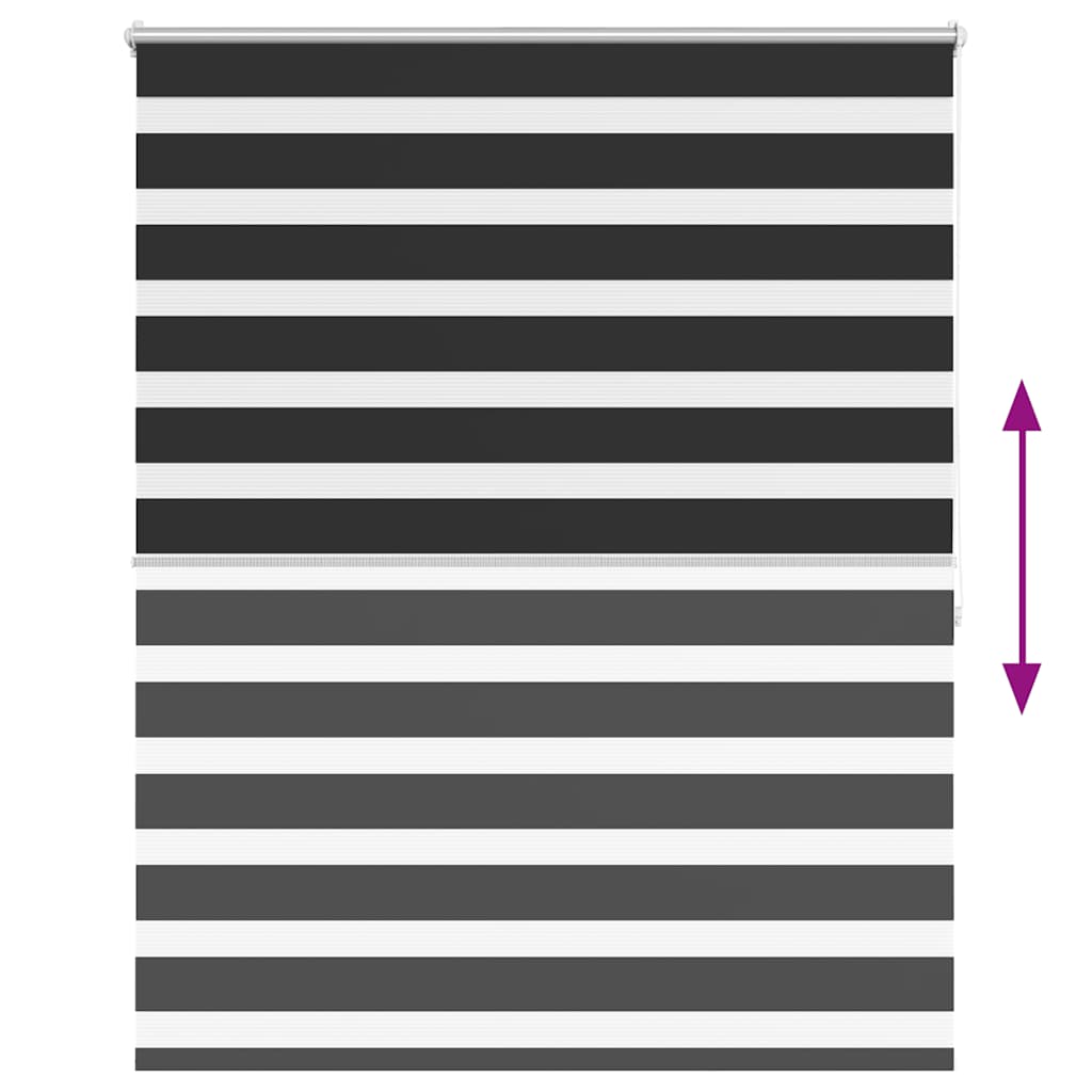 Zebra rolgordijn 120,9 x 175 cm stofbreedte 116,7 cm zwart