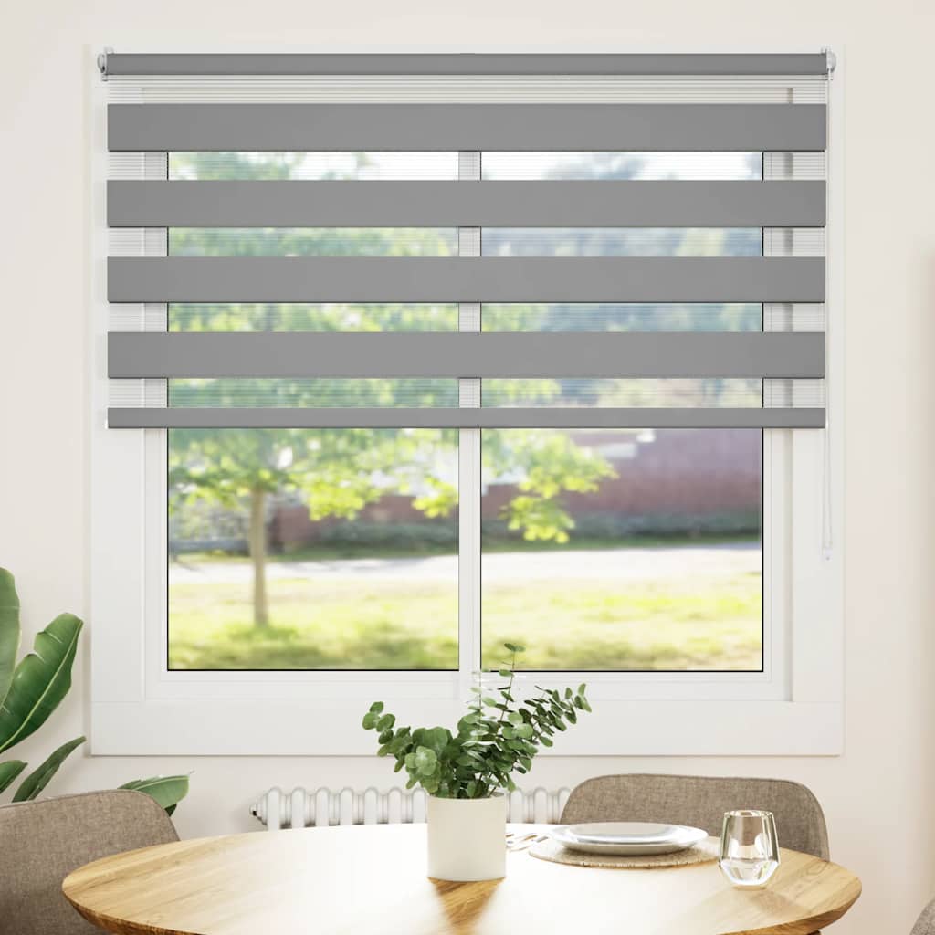 Zebra rolgordijn 140,9 x 175 cm stofbreedte 136,7 cm grijs