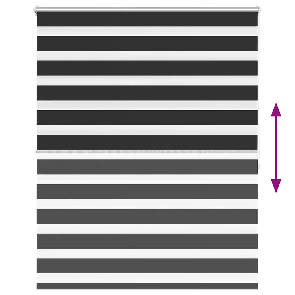 Zebra rolgordijn 140,9 x 175 cm stofbreedte 136,7 cm zwart