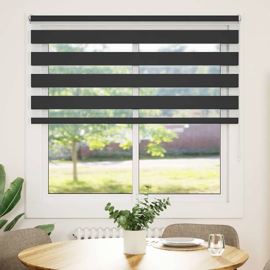 Zebra rolgordijn 140,9 x 175 cm stofbreedte 136,7 cm zwart