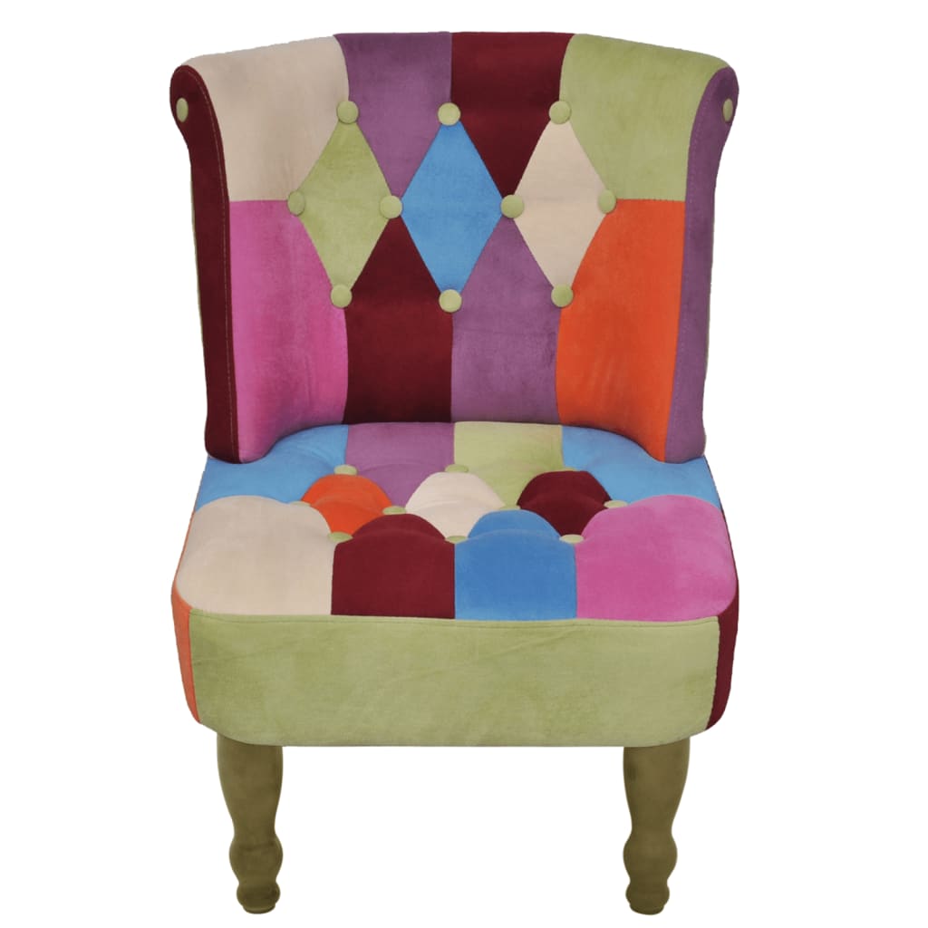 Franse stoel met patchwork ontwerp stof