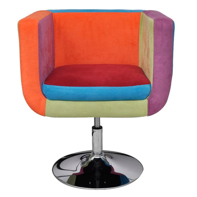 Stoel met patchwork motief kubus stof