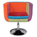 Stoel met patchwork motief kubus stof