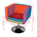 Stoel met patchwork motief kubus stof