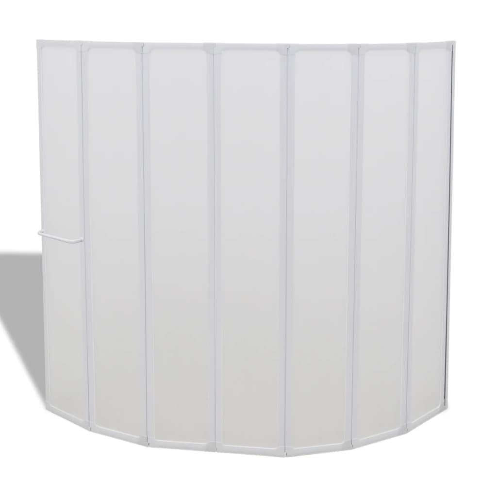 Douche en badscherm 140 x 168 cm 7 panelen met handdoekrek