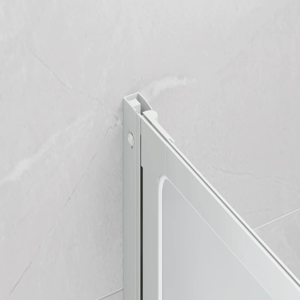 Douche en badscherm 140 x 168 cm 7 panelen met handdoekrek