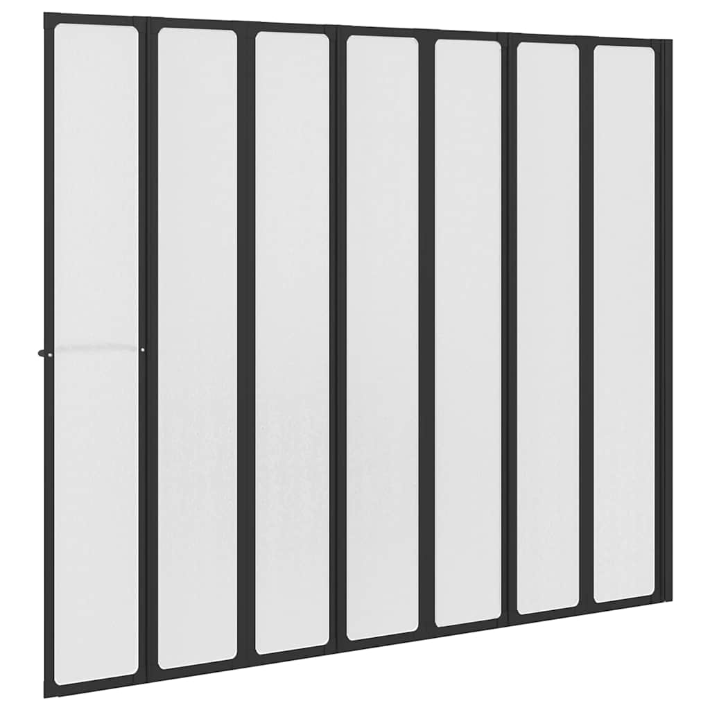Douche en badscherm 140 x 168 cm 7 panelen met handdoekrek