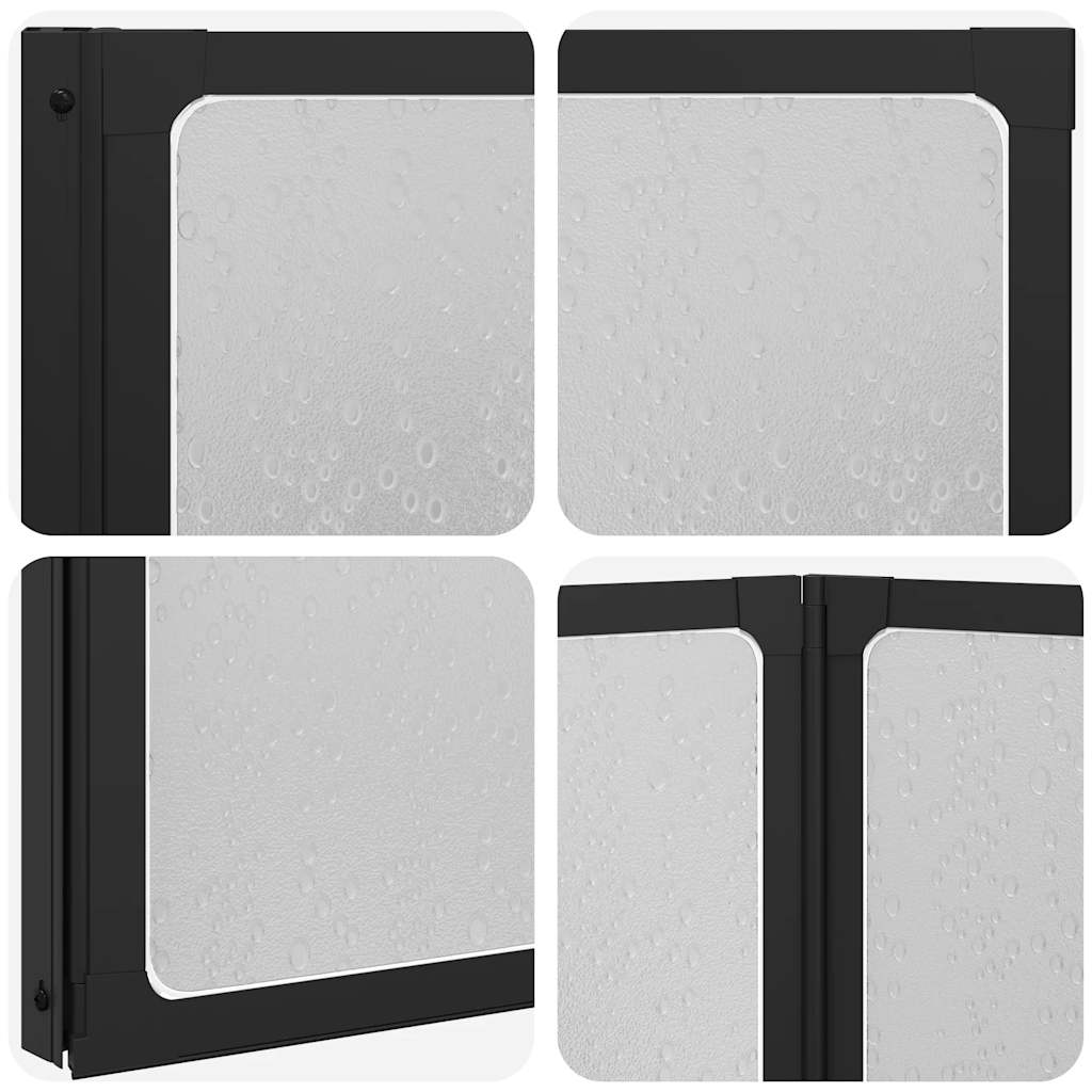 Douche en badscherm 140 x 168 cm 7 panelen met handdoekrek