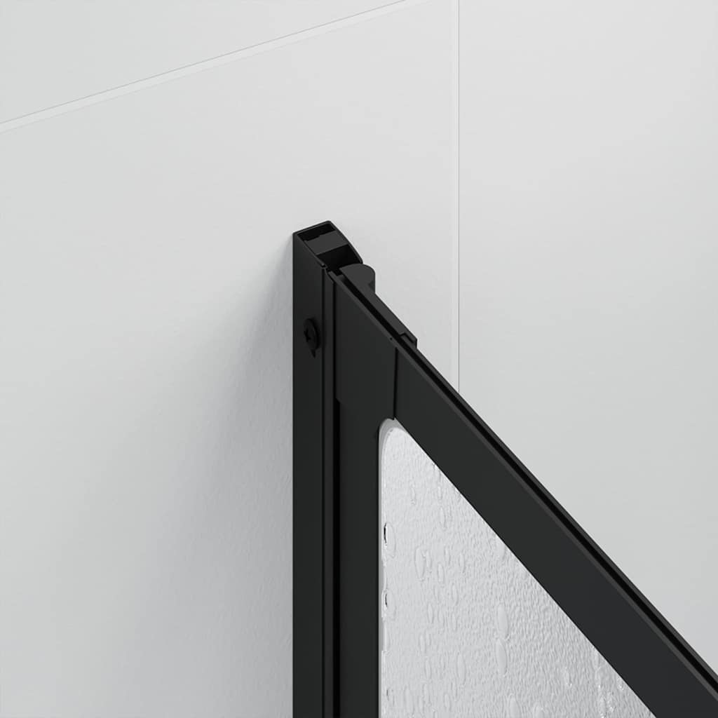 Douche en badscherm 140 x 168 cm 7 panelen met handdoekrek