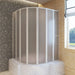 Douche en badscherm 140 x 168 cm 7 panelen met handdoekrek