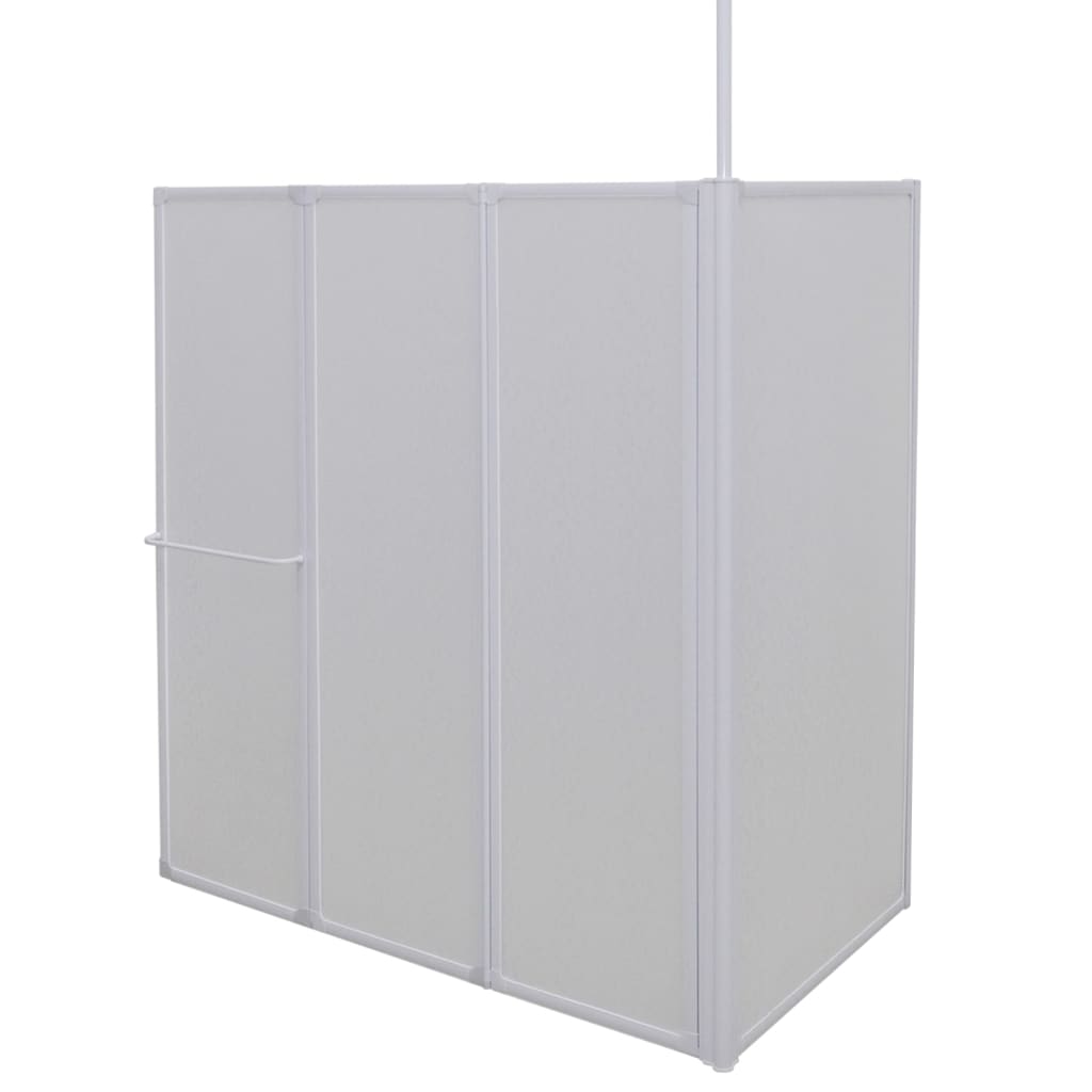 Badwand L-vormig 4 panelen inklapbaar 70x120x137 cm