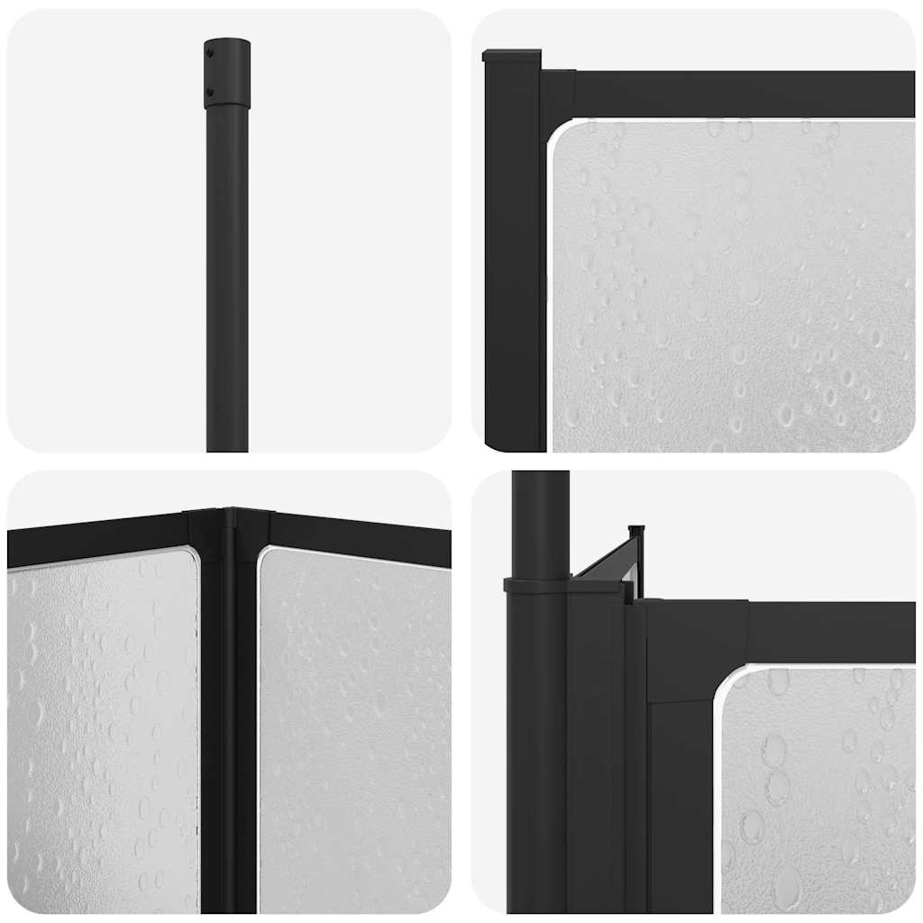 Badwand L-vormig 4 panelen inklapbaar 70x120x137 cm