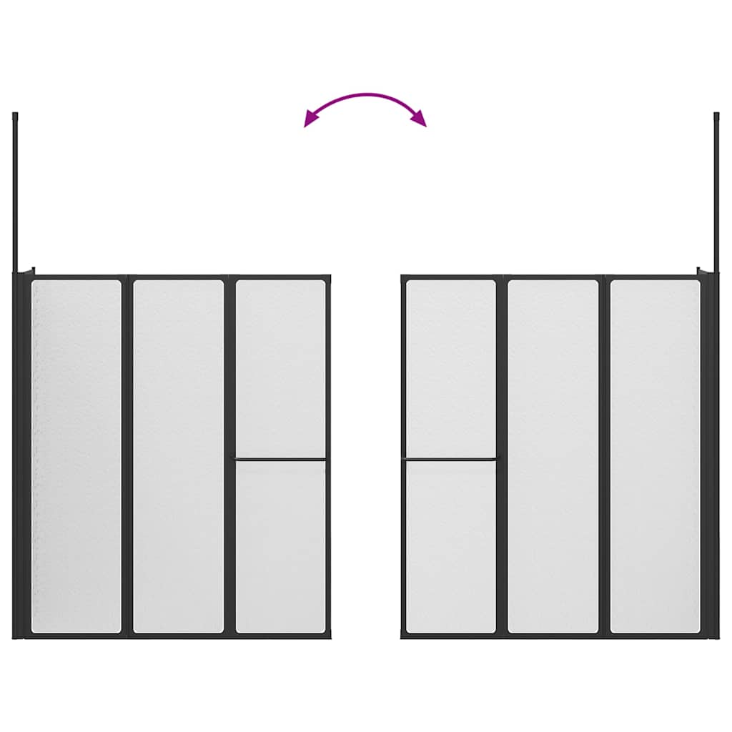 Badwand L-vormig 4 panelen inklapbaar 70x120x137 cm