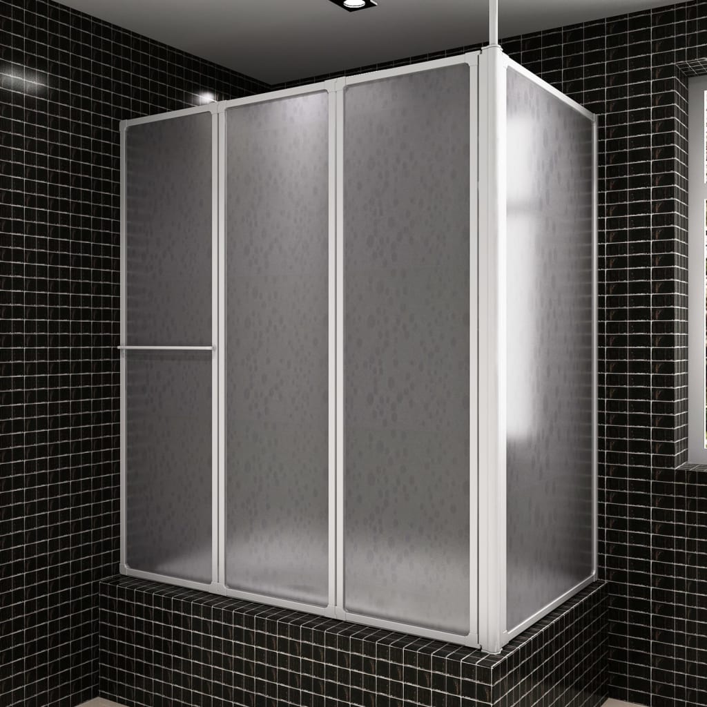 Badwand L-vormig 4 panelen inklapbaar 70x120x137 cm