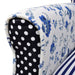 Fauteuil met patchwork stof blauw/grijs
