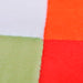 Fauteuil met patchwork ontwerp en verchroomde poten kubus stof