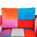 Fauteuil met patchwork ontwerp en verchroomde poten kubus stof