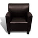 Fauteuil kunstleer donkerbruin