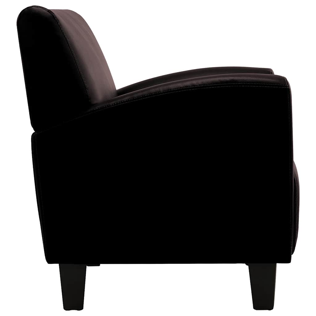 Fauteuil kunstleer donkerbruin