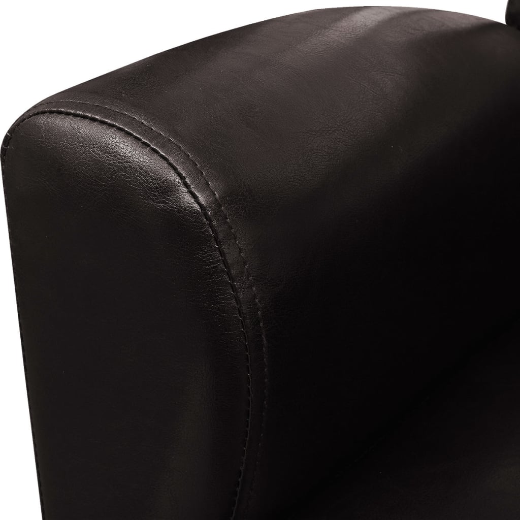 Fauteuil kunstleer donkerbruin