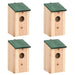 Vogelhuisjes 4 st 12x12x22 cm hout