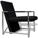 Fauteuil met chromen poten kunstleer zwart