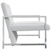 Fauteuil met chromen poten kunstleer wit